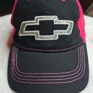 Kids Black and Pink Cap with Silver Logo